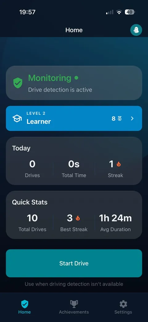 AutoGhost home — monitoring active